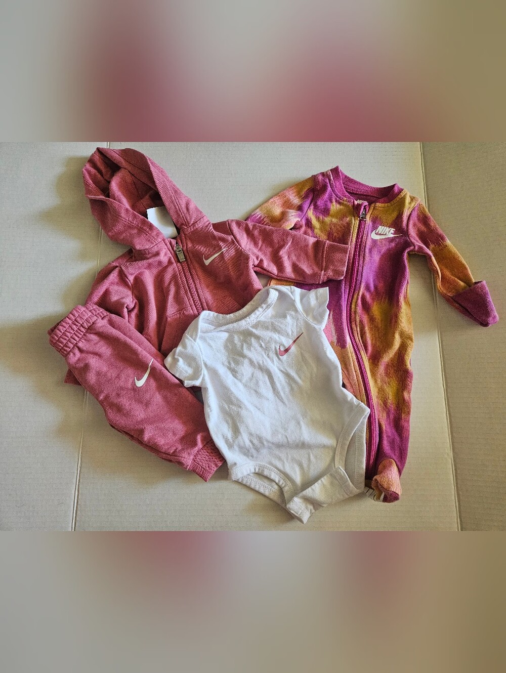 Nike Pink & Tie-Dye Baby One-Piece and Set (Newborn)
